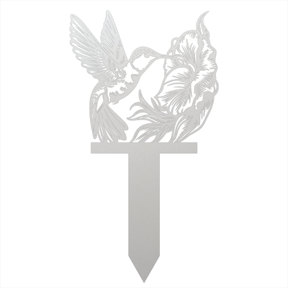 Hummingbird Metal Garden Sign