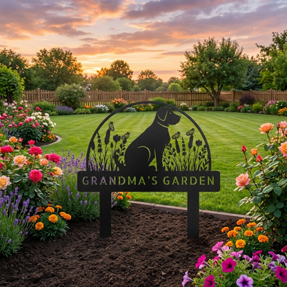 Personalized Dog Garden Stake – Custom Metal Yard Decor for Dog Lovers