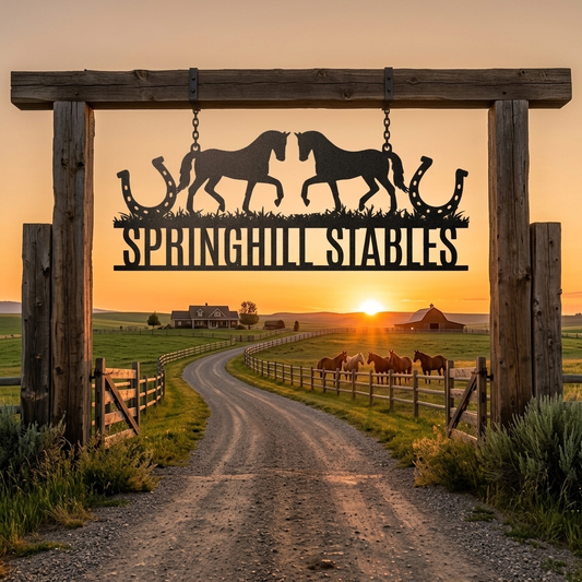Personalized Horse Ranch Entrance Sign