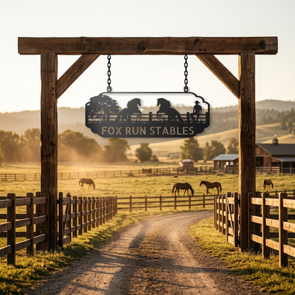 The Best Seat on the Place | Horses & Cowboy Sign