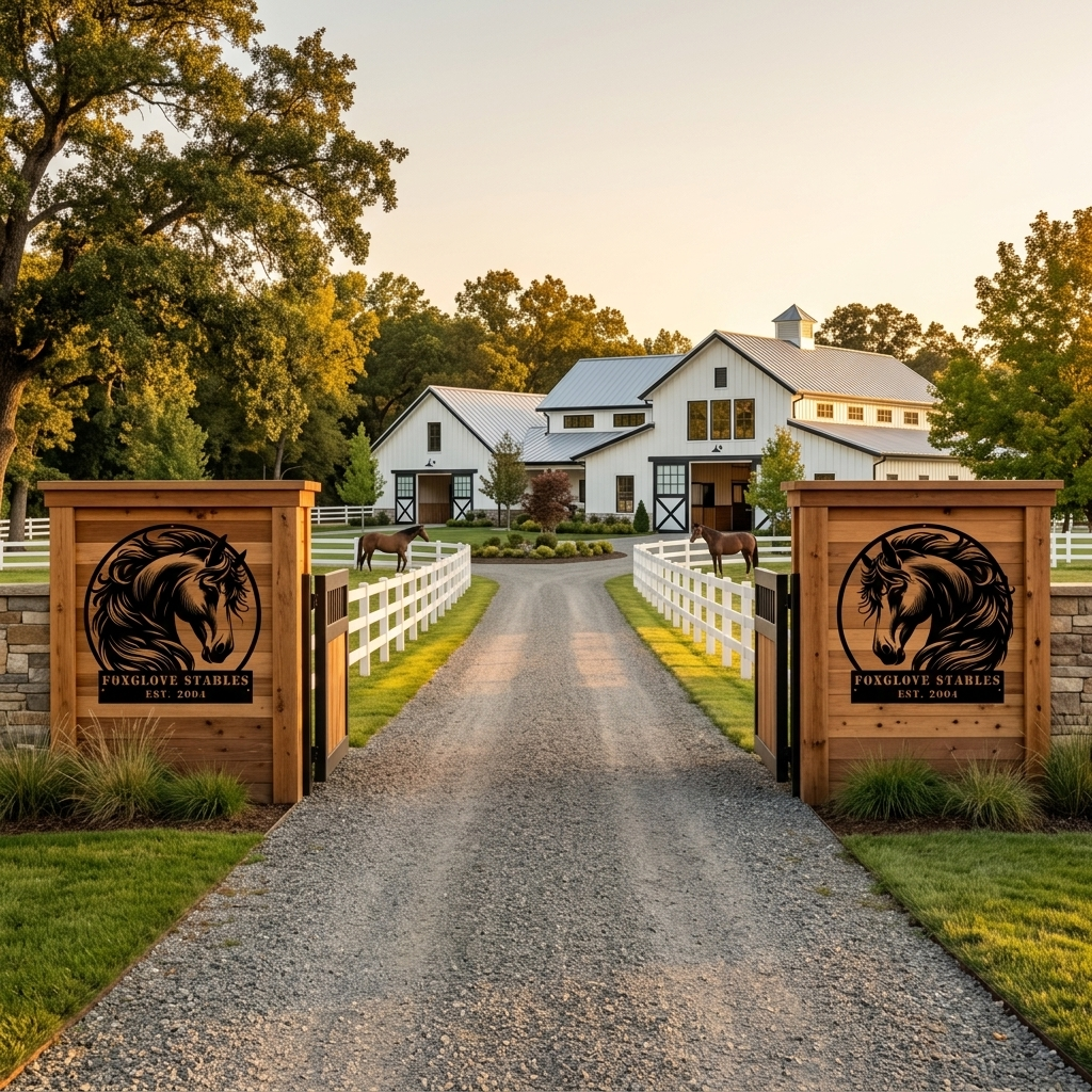 Personalized Horse Farm Sign