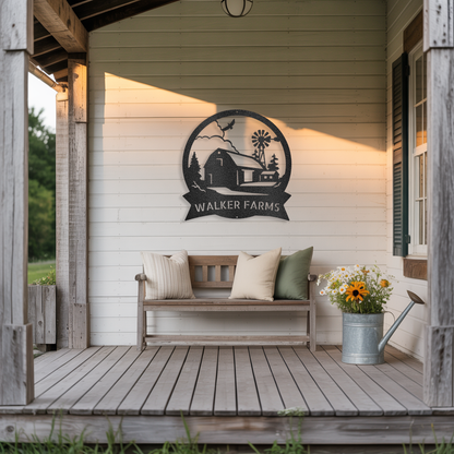 Barn House Monogram - Steel Sign