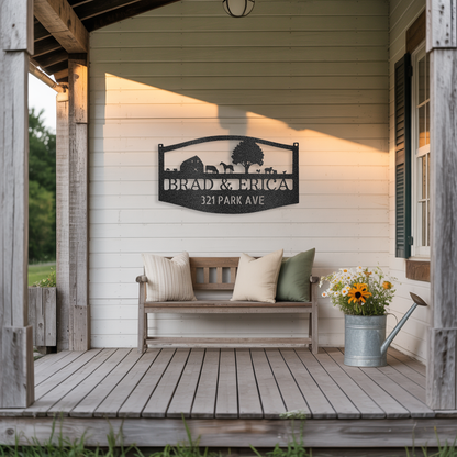 Custom Farmhouse Family Name Metal Sign