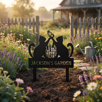 Personalized Cat Garden Metal Sign