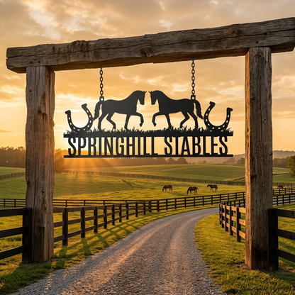 Personalized Horse Ranch Entrance Sign