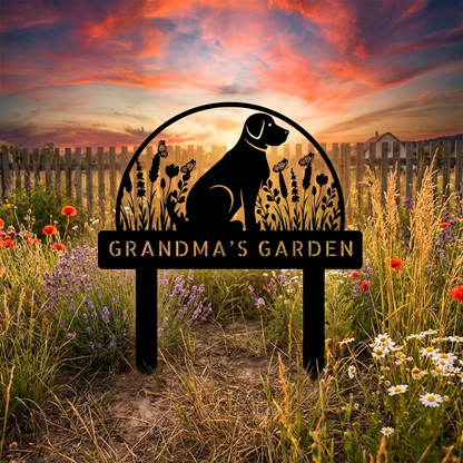Personalized Dog Garden Stake – Custom Metal Yard Decor for Dog Lovers