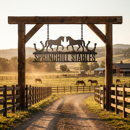 Personalized Horse Ranch Entrance Sign