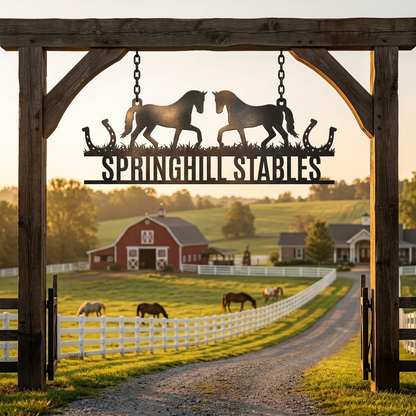 Personalized Horse Ranch Entrance Sign