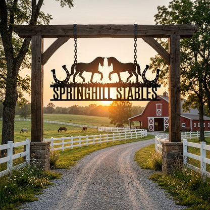 Personalized Horse Ranch Entrance Sign