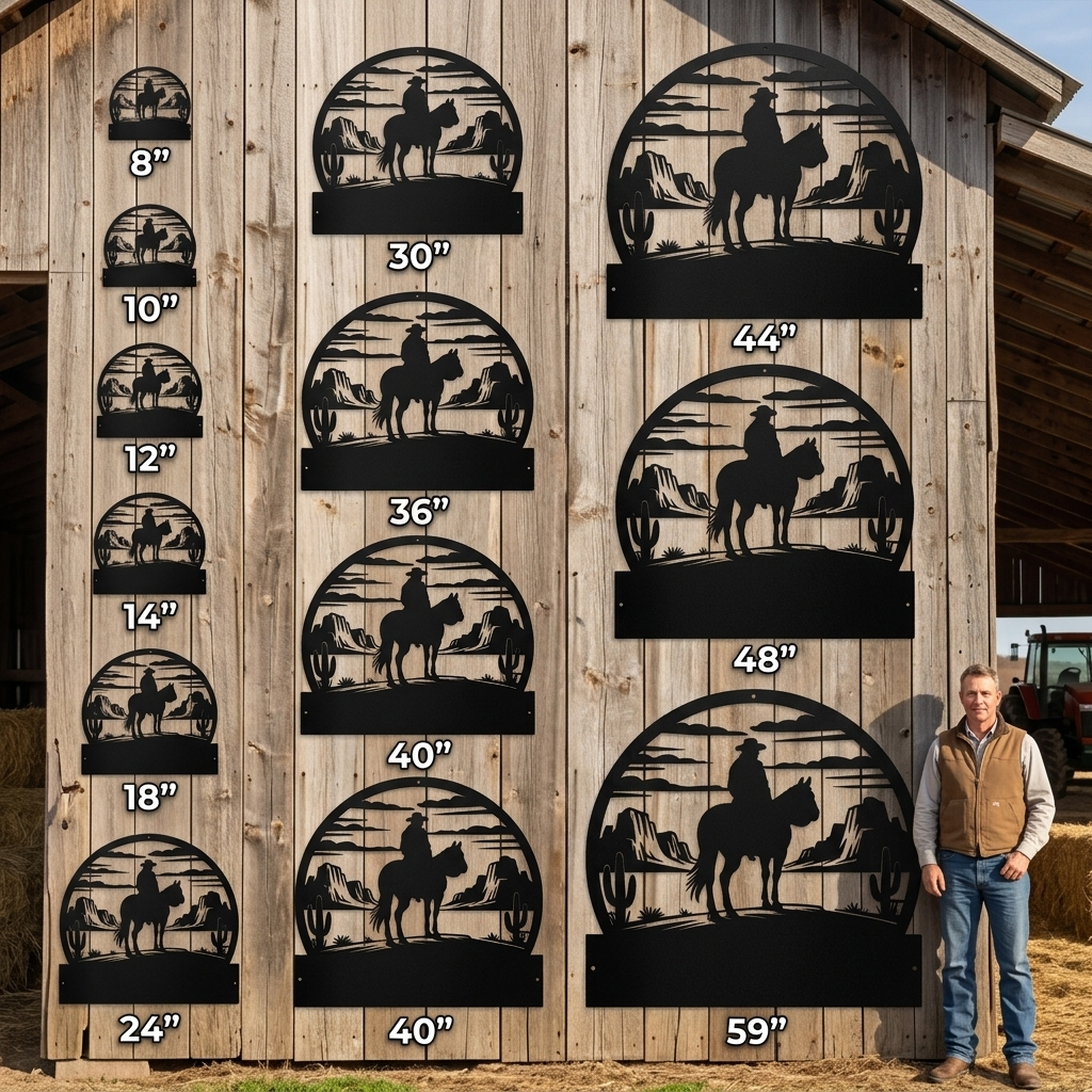 Horses & Cowboy Steel Sign