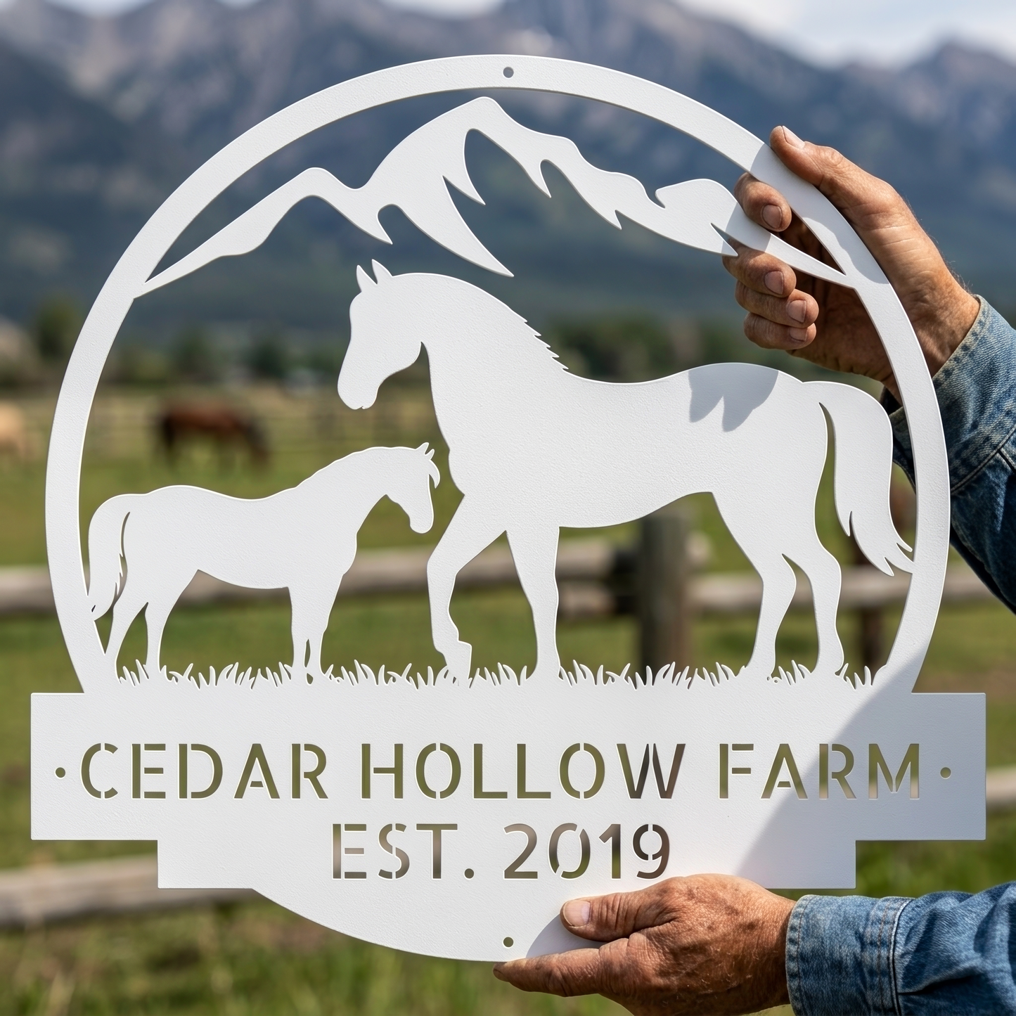 Custom Horse Farm Steel Sign