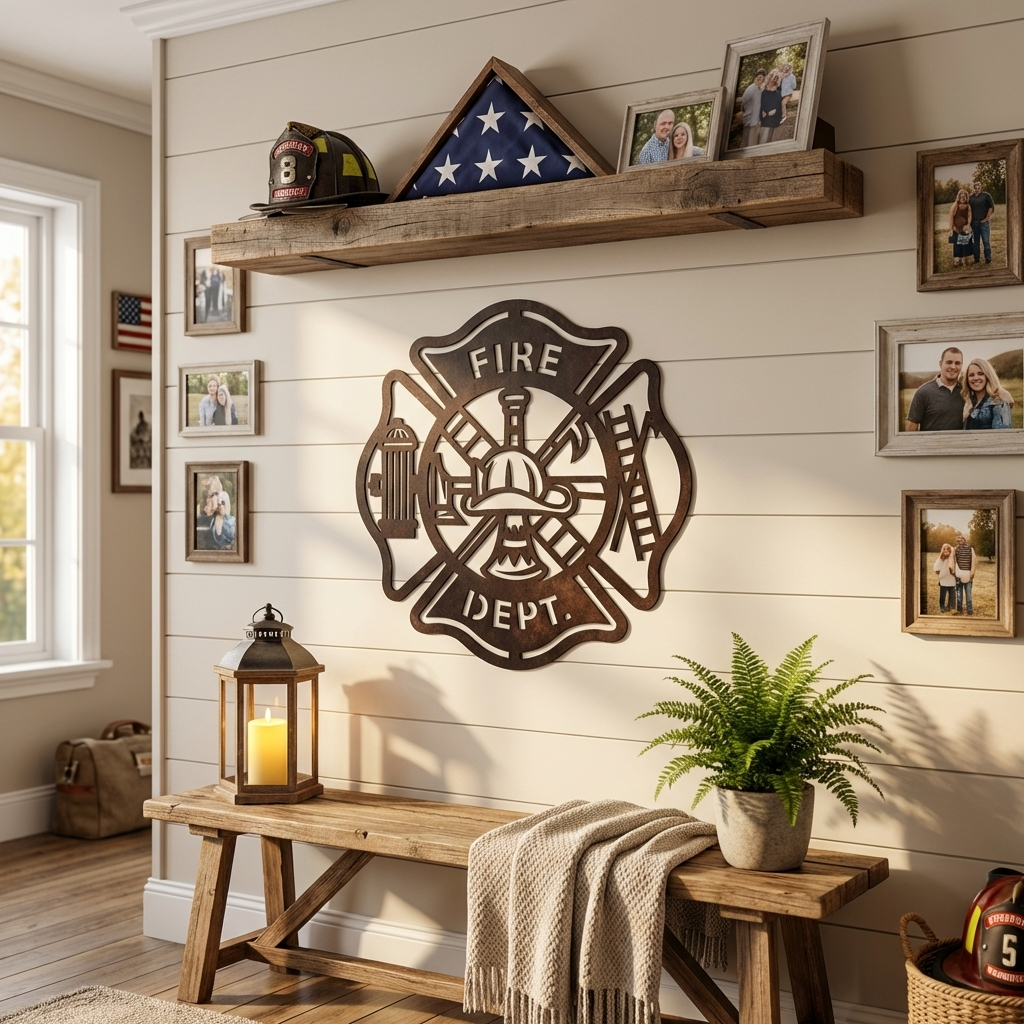 Firefighter Metal Wall Art Sign