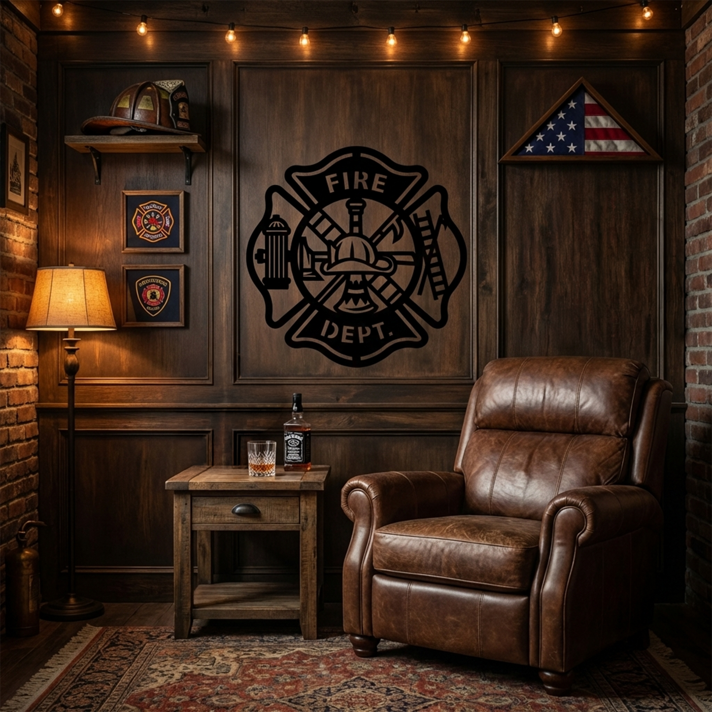 Firefighter Metal Wall Art Sign
