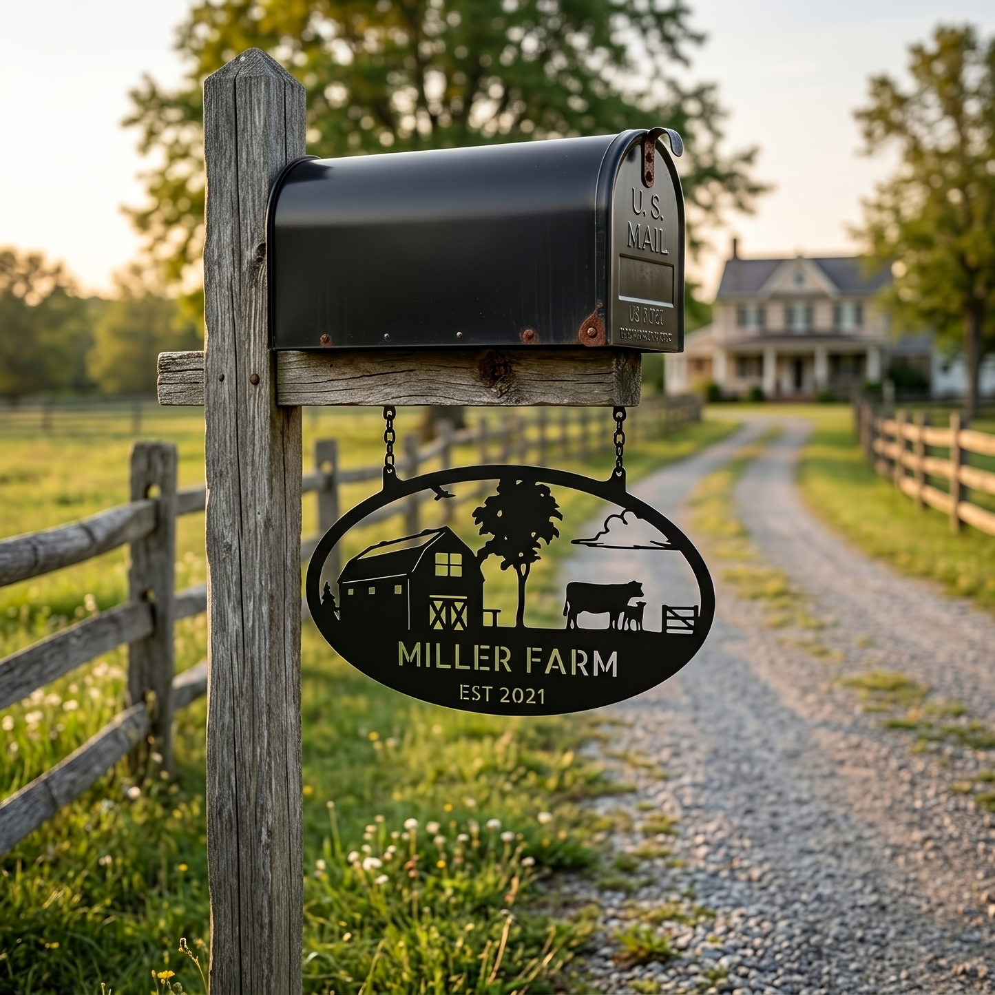 Farmstead Monogram Steel Sign