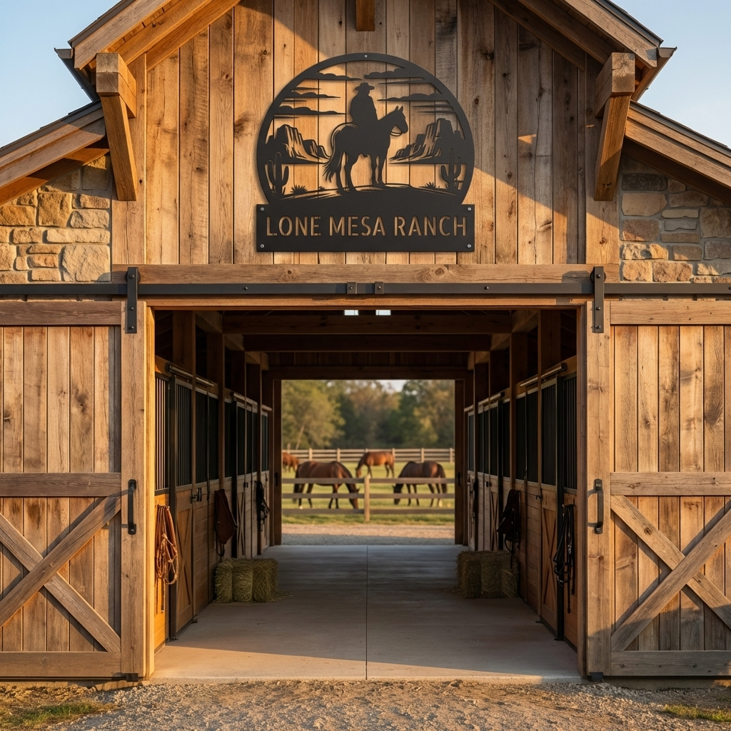 Personalized Western Ranch Metal Sign